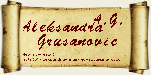 Aleksandra Grušanović vizit kartica